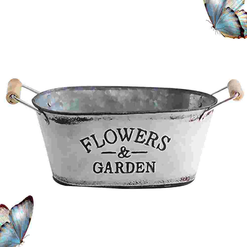 Galvanized Decor Plant Saucers for Outdoors Flowers Vintage Pot Pots Vases Drum