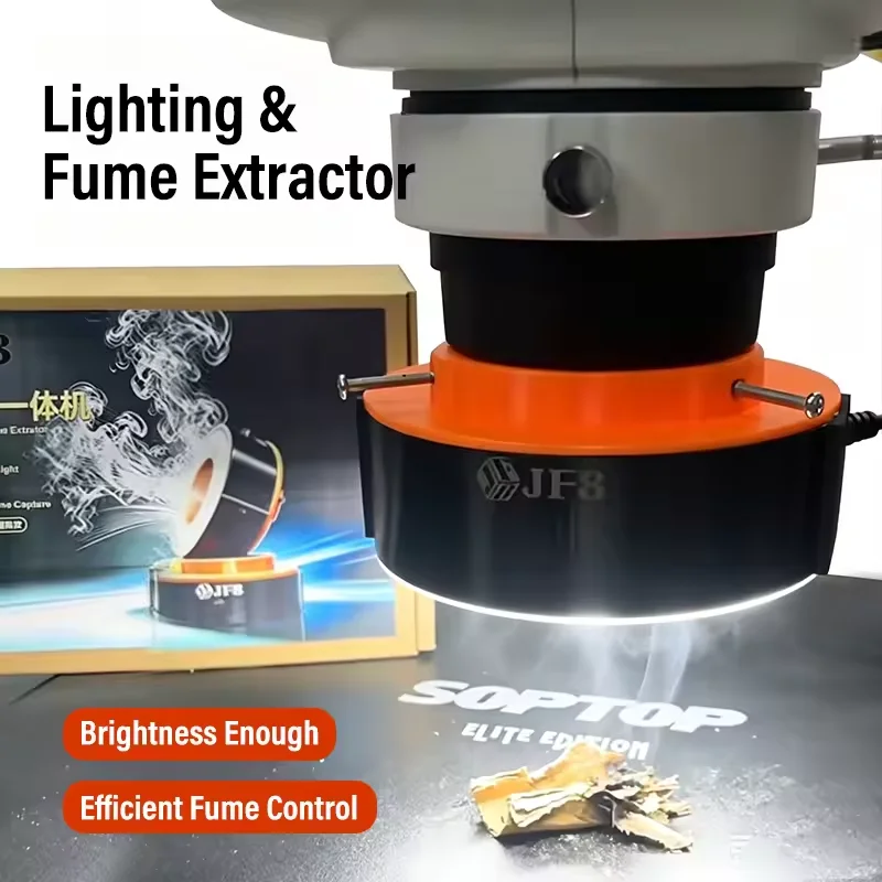 JF8 Microscope Lighting Fume Extractor High Bright Shadowless Light 3 Fans for Soldering Model Making Smoke Suction Repair Tool