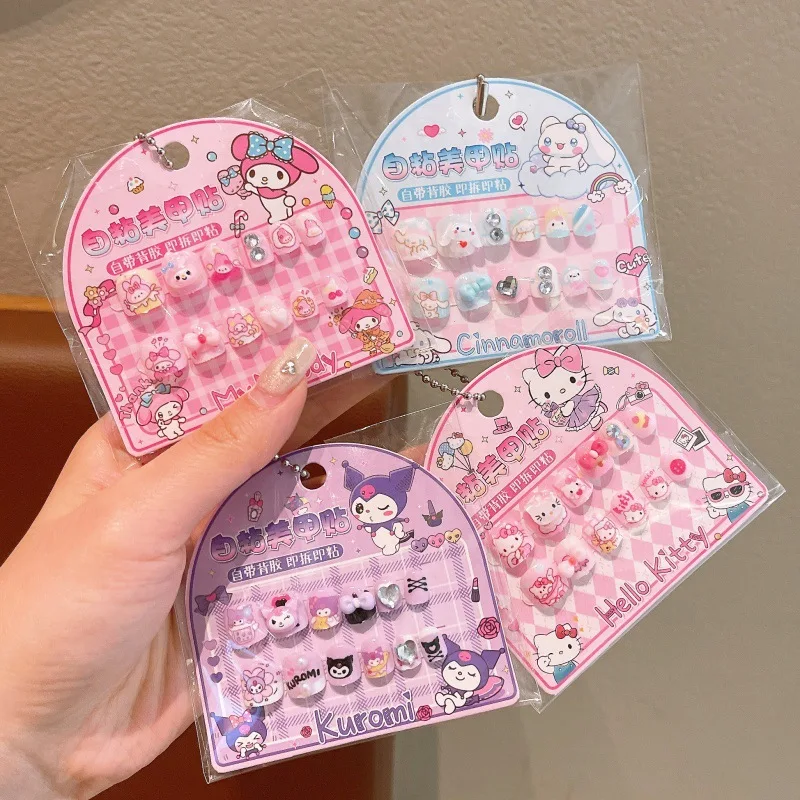

Kawaii Hello Kitty Cat Nail Stickers Cute Cartoon Children Nail Decoration Women Supplies Desktop Accessories Student Wholesale