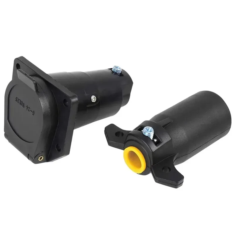 for American 7 Pin 12V Trailer Connector Plug and Socket Adapter for Truck RV End Connector
