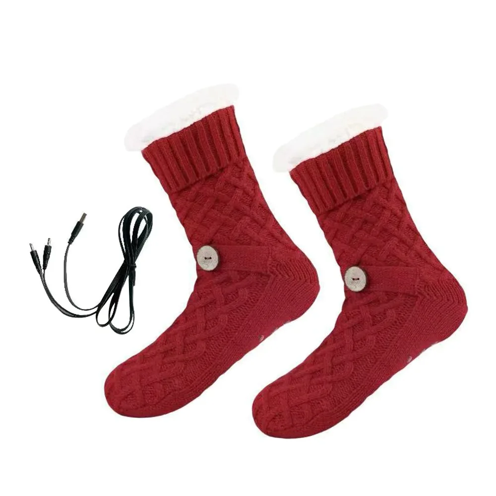 

Зимние теплые носки с USB-подогревом, термомягкие теплые носки для ног, быстрый нагрев, электрические теплые носки для спорта на открытом воздухе