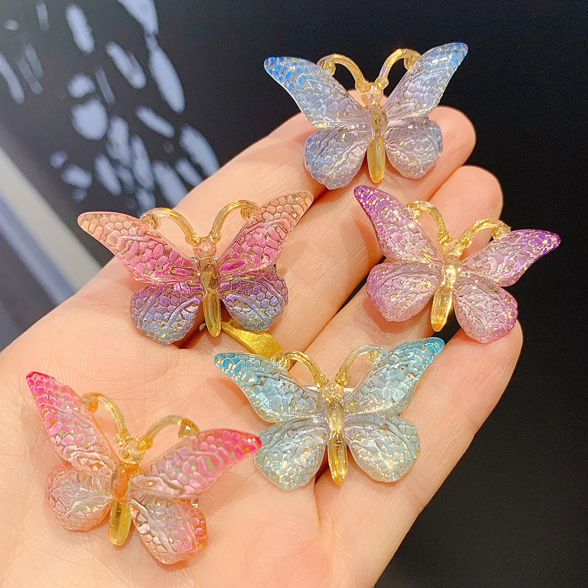 5pcs Cute Butterfly Hair Clips Kawaii Sweet Hairpin Side Clamp Barrettes Kids for Women Girls Hair Accessories Vivid Paper image 5