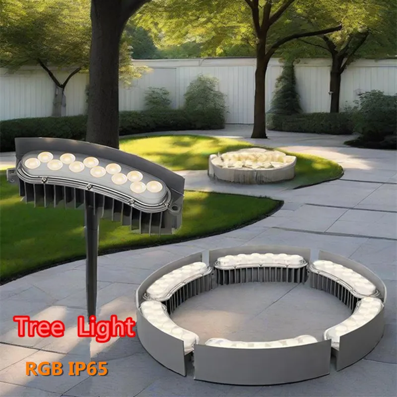 

LED IP65 Waterproof Outdoor Garden Light Tree Nightscape Lamp 12w 12v 220v RGB Holding Post Light Colorful Park Decor Spotlights