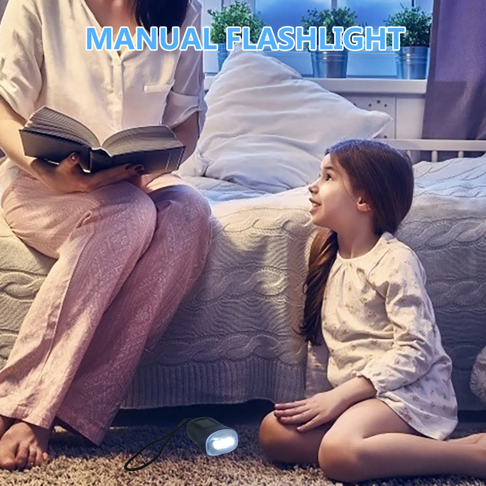 

Hand Crank Solar Flashlight with Bright LED Beads Sturdy ABS Material for Emergency Power Outage Outdoor Adventure Portable