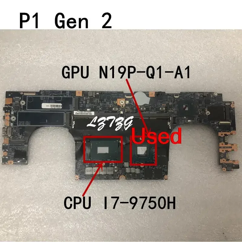 Used For Lenovo ThinkPad P1 Gen 2 Laptop Motherboard mainboard CPU I7-9750H GPU N19P-Q1-A1 FRU 02HM899 5B21C66884