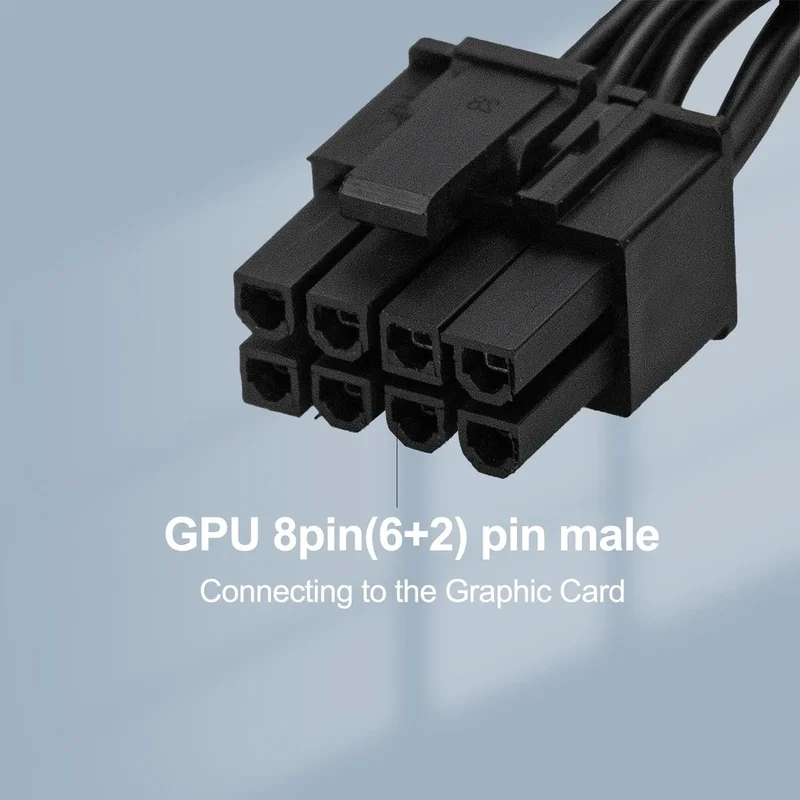 Super Sale PCIE 12 Pin Male to PCIe 8 Pin (6+2) Male Power Supply Cable PCIE 12Pin to 8Pin Power Cable for Be Quiet Power Supply