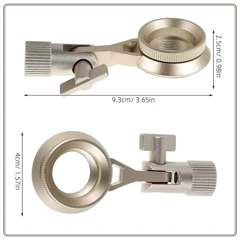 ملحقات حامل ميكروفون موثوقة، مشبك ميكروفون معدني فضي، تعديل زاوية بسيط مرن مناسب، ملحقات حامل الميكروفون Mic Cli