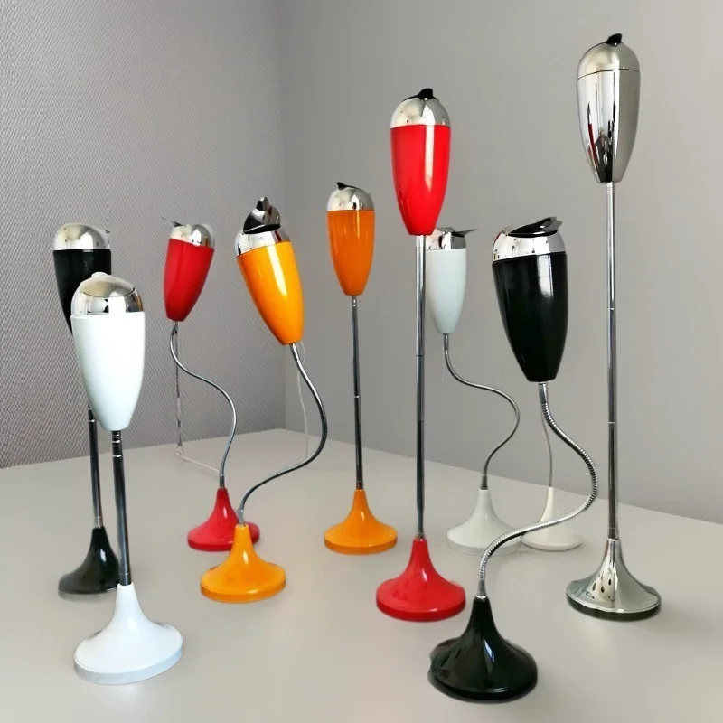 Large bend tube red wine bottle, metal ashtray, creative and fashionable lifting lid, retractable floor type ashtray