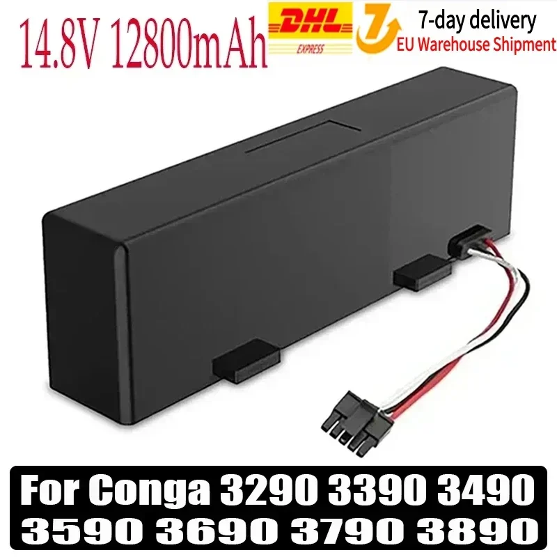 Batteria ricaricabile originale per robot aspirapolvere Conga 3290 3390 3490 3590 3690 3790 3890, 14.8V 12800mAh