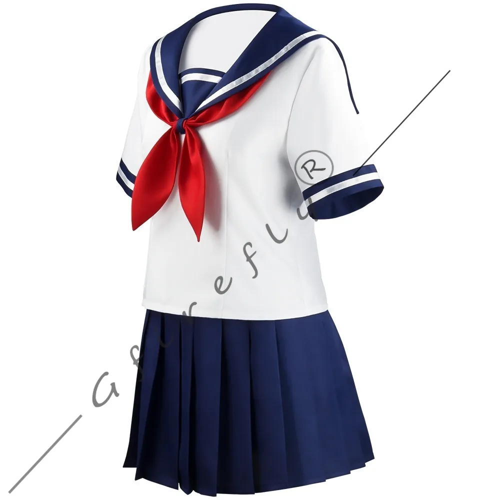 Yandere Simulator Ayano Aishi 같은 스타일의 코스프레 의상 JK 교복 성인 여성 할로윈 카니발 파티 무대 의상