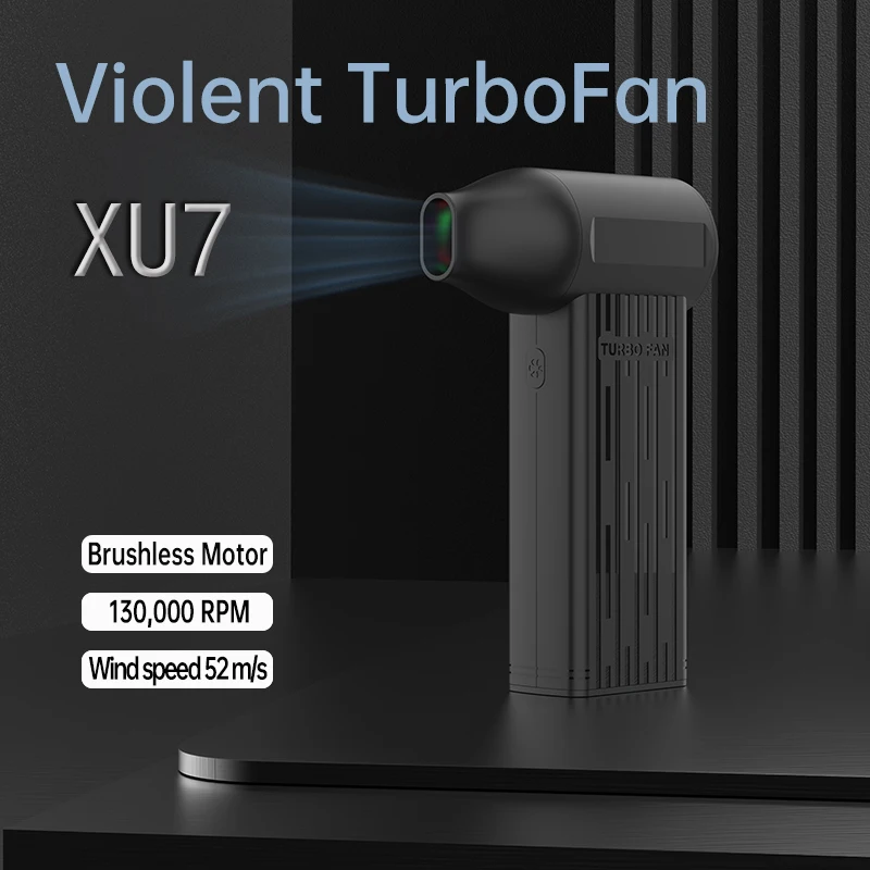 

XU7 Violent Turbo Jet Fan Colorful Nozzle 130000RPM Handheld Mini Hair Dryer High-speed Electric Air Blower with Power Display