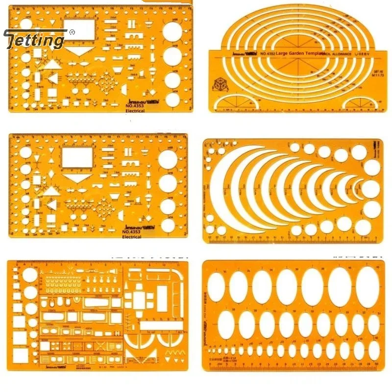 Template Measuring Ruler Circular Oval Ruler Durable K Resin Drawing Design Furniture Architect Template Drafting Ruler