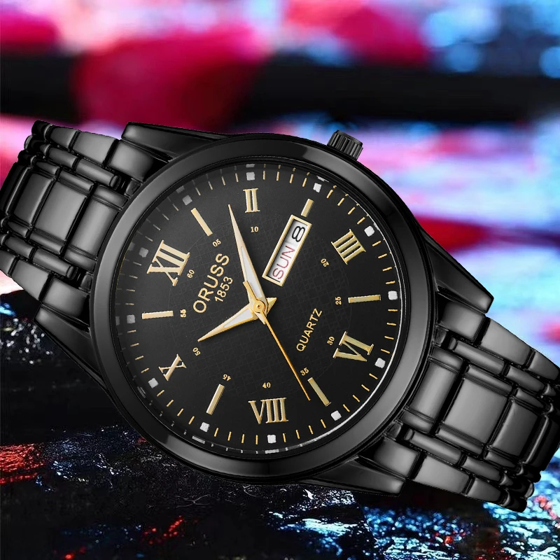 고급 분위기 남성 시계 트렌드 올 매치 신사 스틸 벨트, 캐주얼 개성 있는 청년 비즈니스 직장인 학생 와트