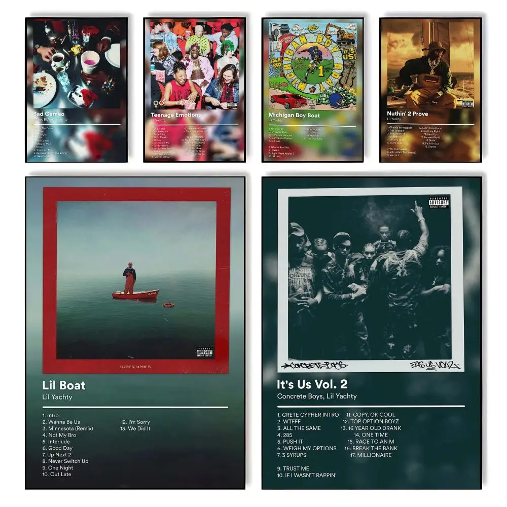 Music Album L-Lil Y-Yachty Poster Music Album Wall Art Poster | Vinyl Record Cover Decor for Bedroom Living Room Gift