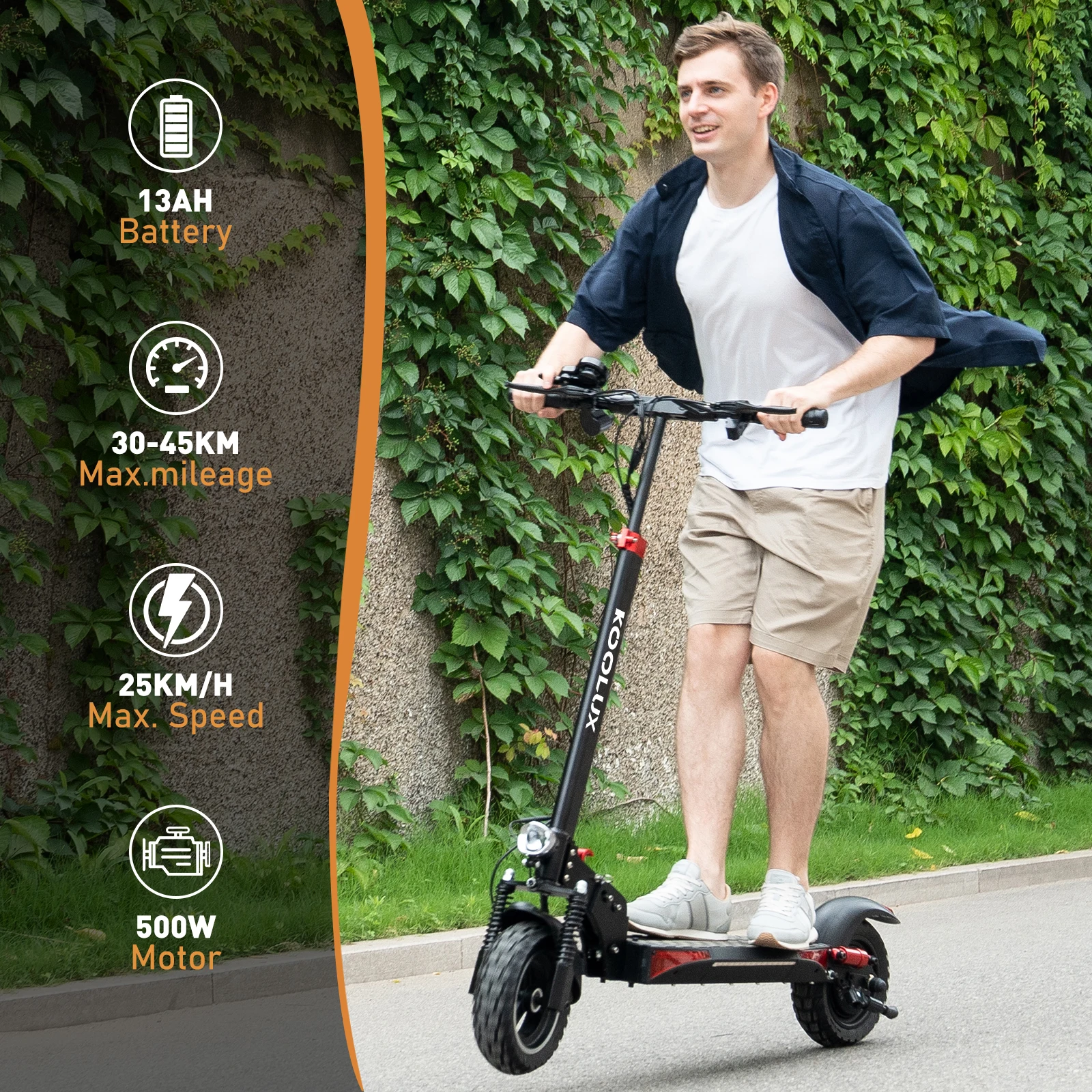 48V 13Ah 500-800W For Adult Electric Scooter App Control Custom Logo Kick Off Road Solid Tire Foldable E- Scooters