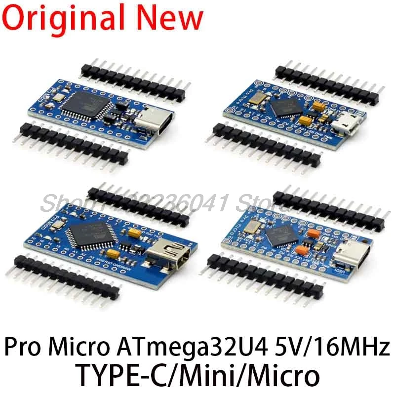 New Pro Micro for arduino ATmega32U4 5V/16MHz Module with 2 row pin header For Leonardo in stock . best quality