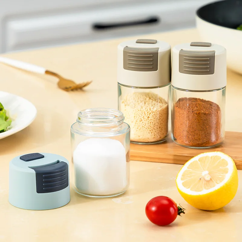 

Kitchen Salt Pouring Tool Transparent Food Grade Glass Bottle Sealed and Moisture-proof Kitchen Accessories