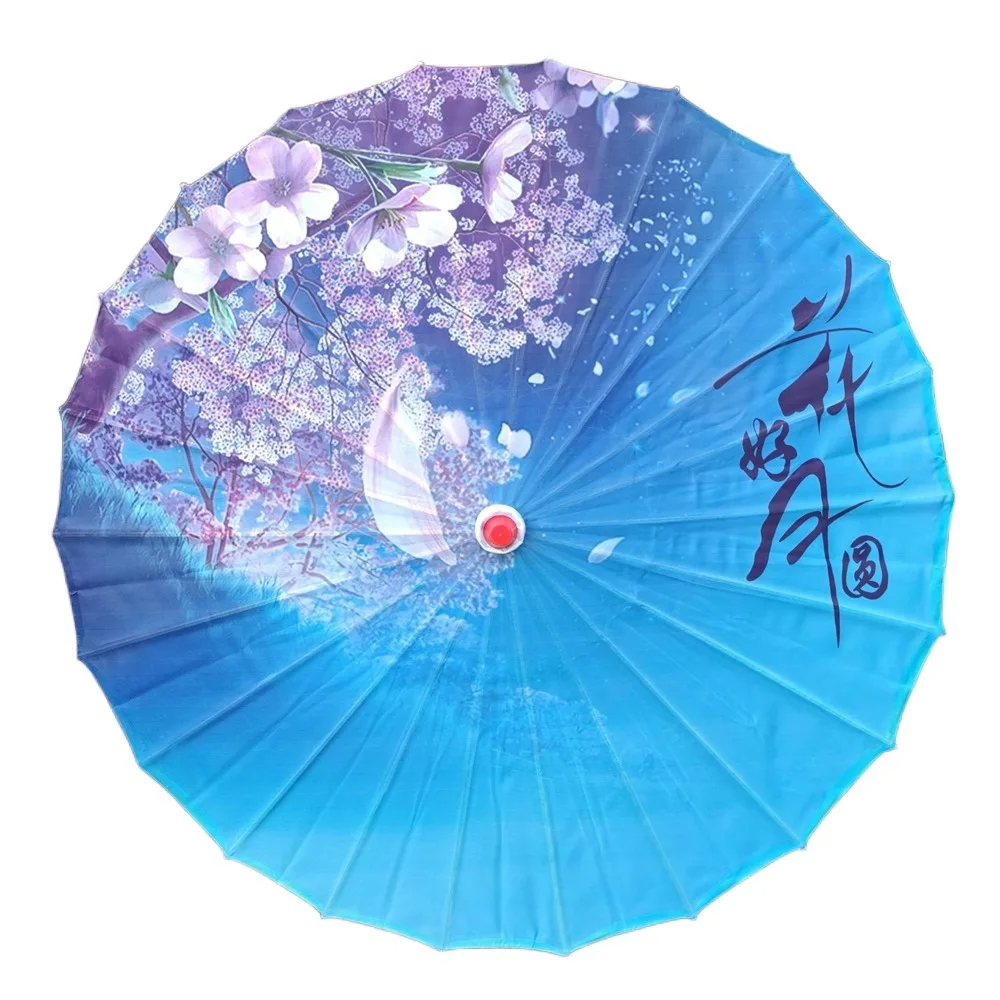 

Handmade Silk Cloth Women Umbrella Waterproof Decorative Ancient Dance Umbrella Rain Proof Flower Oil Paper Umbrella
