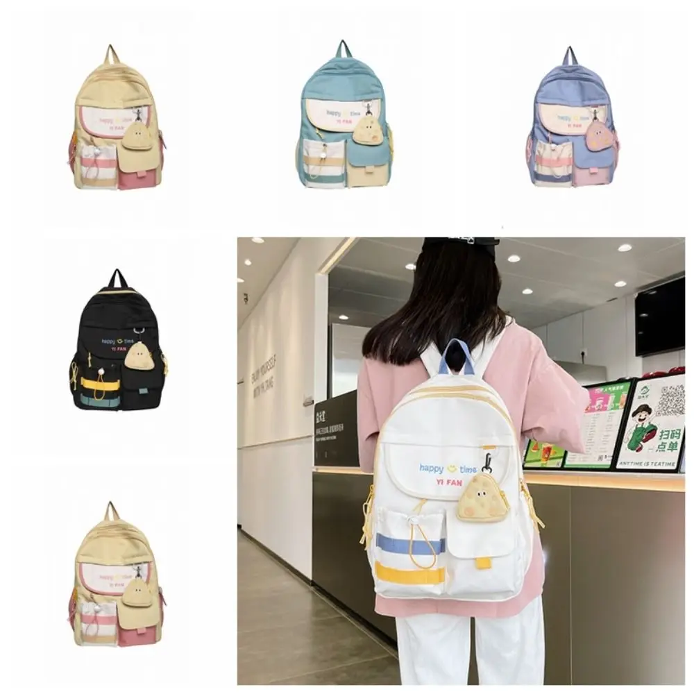 Lindas mochilas universitarias portátiles con bolsa en forma de queso, bolsas escolares de dibujos animados, bolso femenino colorido para niños al aire libre