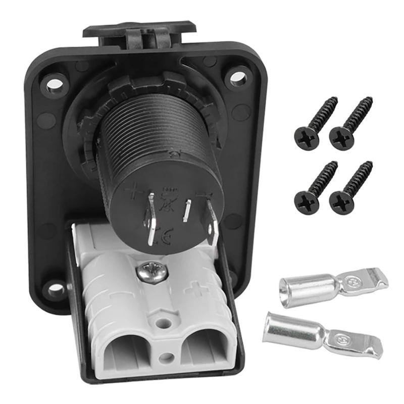 Flush Mount 50 Amp For Anderson Plug Mounting Bracket Panel Cover With Power Socket For Caravan Camper Boat Truck