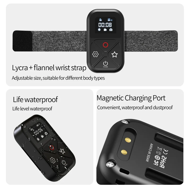 

-ABAB умный беспроводной пульт дистанционного управления водонепроницаемый контроллер камеры для Go Pro Hero 8/9/10 MAX пульт дистанционного управления Bluetooth-совместимый прочный