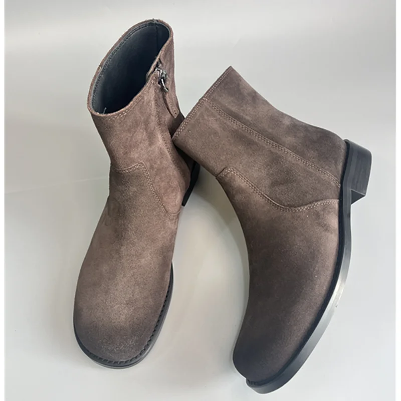 

Withered Minimalist Women's Boots, Autumn And Winter Boots Shoes Women, Retro British Chelsea Boots, Cowhide Boots Ladies