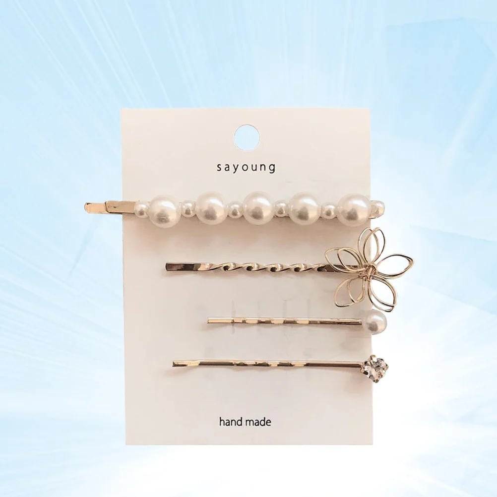 

4 Pcs Bobby Pins for Women Hair Barrettes Girl Clip Hairpin