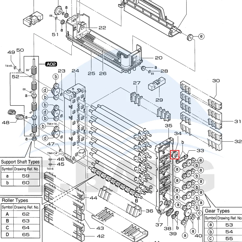 350/355/370/375 350F5463 Groove Frame Bushing Color Photo Processor Slot Rack Shaft Sleeve Printing Machine Parts