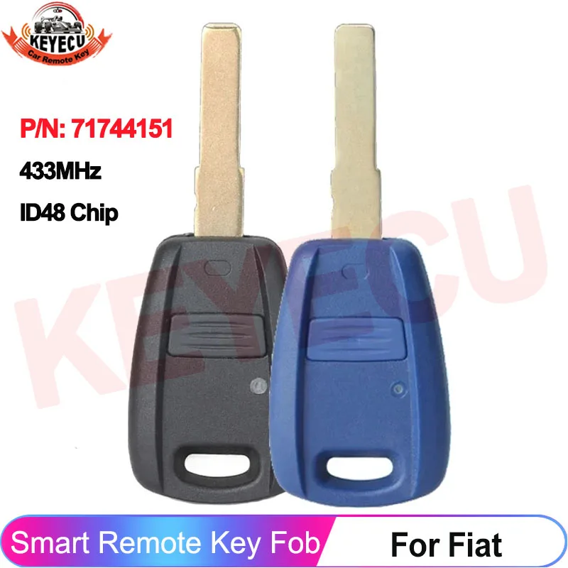 Llave de coche con control remoto de 1 botón, chip SIP22, N/P: 71744151, 433MHz, ID48, para Fiat Doblo, Albea, Palio, Punto 2005, 2006, 2007, 2008