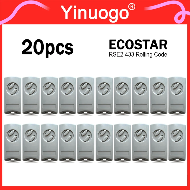 20pcs ECOSTAR RSE2-433 Remote Control Garage Door Opener 433MHz Rolling Code ECOSTAR RSE2 RSC2 RSZ1 433 Gate Remote Control