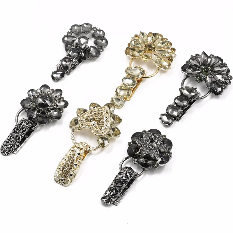 1pcs Metal Fur Coat Buttons Rhinestone Duckbill Buckle For Fur Coat Collar Accessories