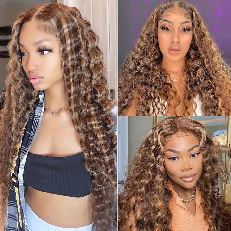 Loose Deep Wave Human Hair Bundles P4/27 Ombre Bundles Double Weft Wet and Wavy Bundles Silky and Soft 22 24 26 28 Inch