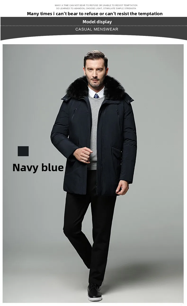 Canada Fashion Winter Jacket for Men Down Coat Parkas Men's White Goose Down Jacket Puffer Padding Detachable Fur Collar HYX0018