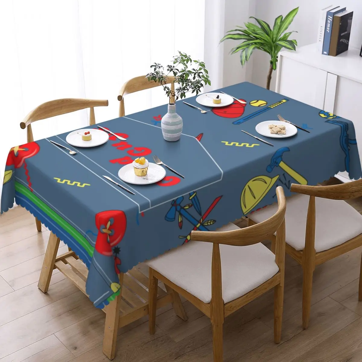 Good Guys Child's Play Chucky Tablecloth Rectangular Waterproof Killer Doll Overalls Table Cover Cloth for Dining Room