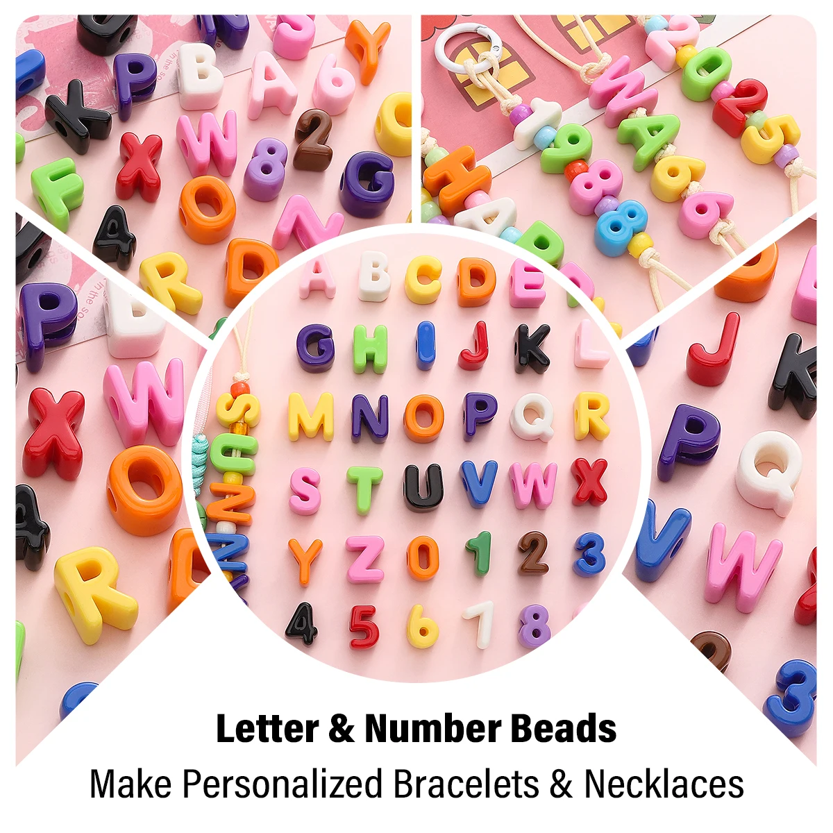 

Acrylic Letter Beads 10pcs/Bag and Number Beads 5pcs/Bag for DIY Personalized Bracelet Necklace Crafting