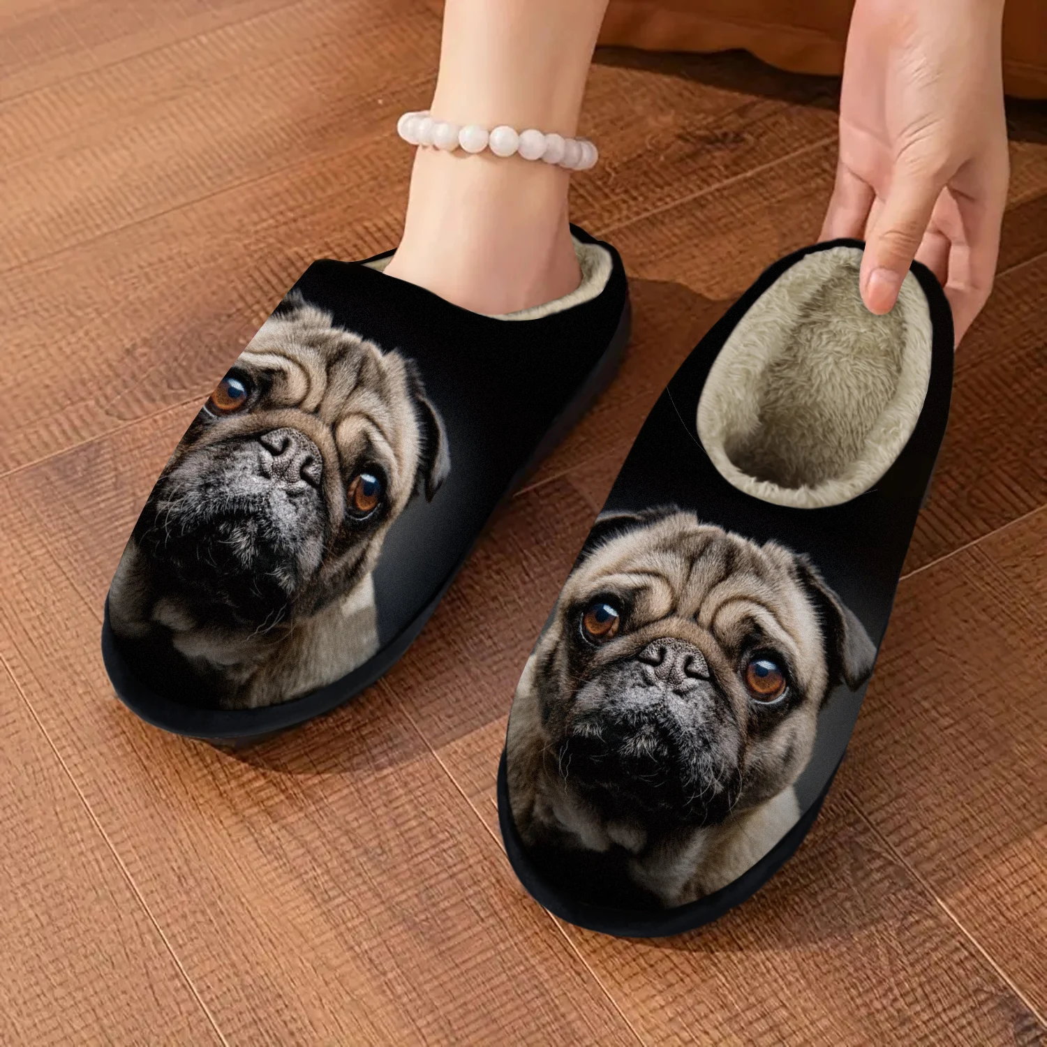 

Pekingese Gifts For Dog Lover, Indoor/Outdoor Slippers, Soft Memory Foam House slippers, Comfy Fuzzy House Shoes,Rubber Non-Slip