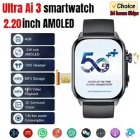 Microwear Smartwatch Polish Menu Ultra AI3 4G SIM Card Android 2.2inch 448*528 Amoled Watch Camera 180° Monitoring 256GB Rotary