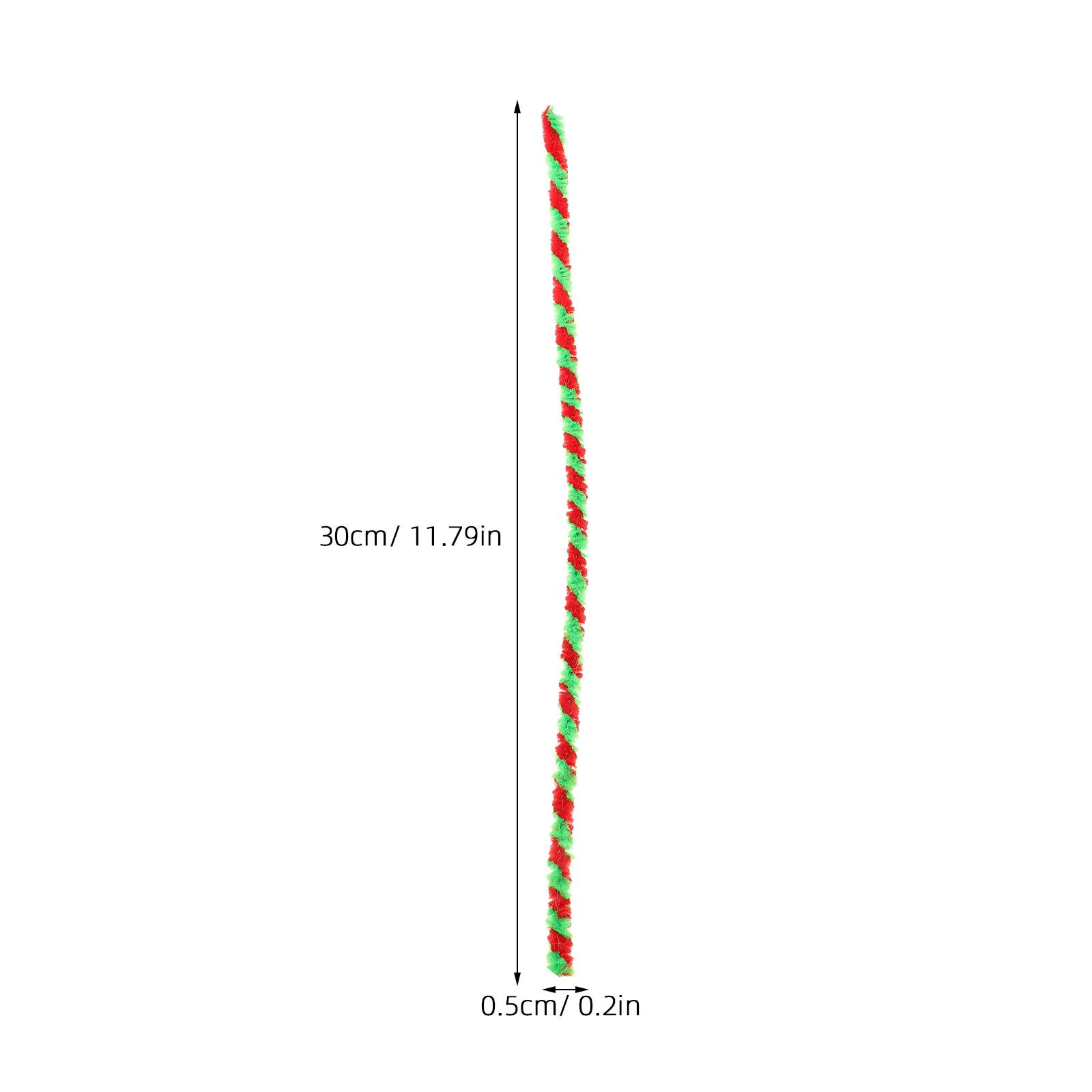 50 Stück zweifarbige, flexible Chenille-Stiele, rote und grüne, lockige Stäbchen für Kinder, Heimwerker, Basteln, Klassenzimmeraktivitäten, lustiges Handbuch