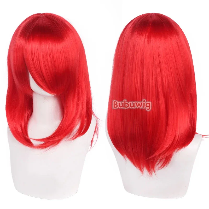 Bubuwig الشعر الاصطناعية 30 ألوان 40 سنتيمتر طويل مستقيم أنيمي موضة لوليتا تأثيري الباروكات لون نقي أزرق شعر مستعار أشقر مقاومة للحرارة #5