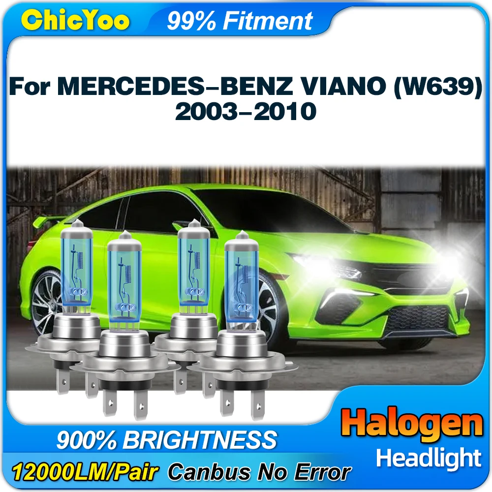 

6000K Super Bright Halogen Lamp Bulb 24000LM Car Headlight Bulb 12V For MERCEDES-BENZ VIANO (W639) 2003-2006 2007 2008 2009 2010