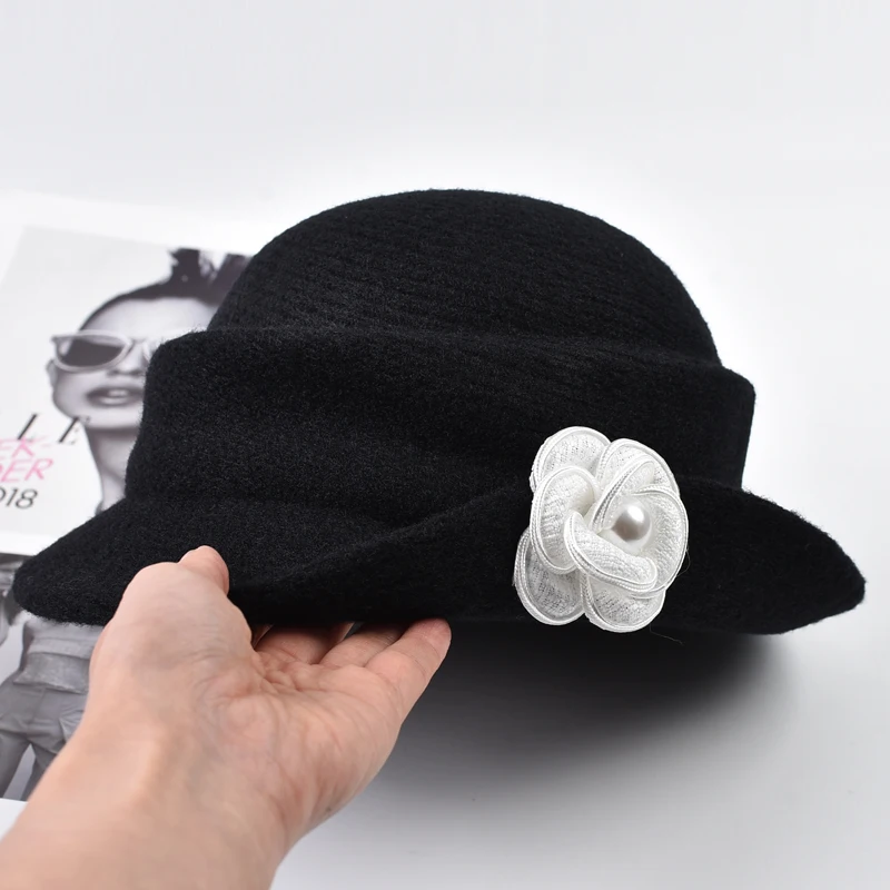 Women French Style 'S Elegant Pillbox Fedora Hat Winter Party Church Hats