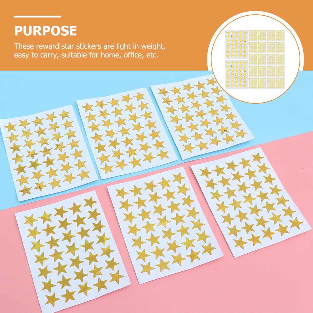50 Sheets Small Star Stickers Self-Adhesive Kids Reward Decals for Classroom Kindergarten School Supplies Craft Decoration