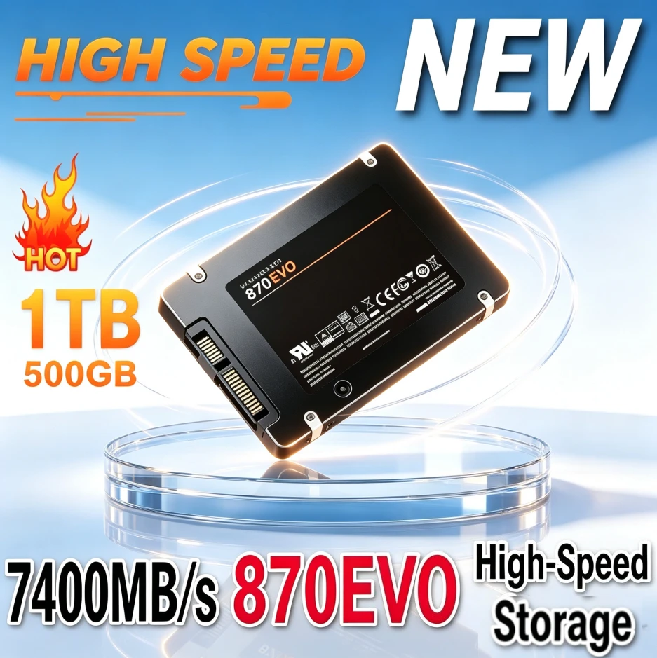 [Brand+] Original 870EVO 2.5 Inch SATA3 Internal SSD 1TB High Speed Solid State Drive For Laptop Desktop Microcomputer
