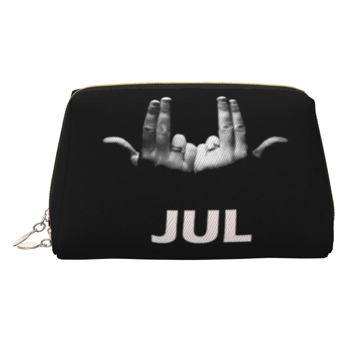 French Rapper Jul Sign Women Cosmetic Bags Travel Makeup Organizer Pouch Toiletry Storage Dopp Kit Case