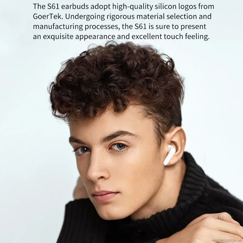 S61 سماعة 13 مللي متر ملف ديناميكي سماعة لاسلكية تعمل بالبلوتوث 5.3 سماعات أذن دعوة الحد من الضوضاء HiFi ستيريو سماعة الموسيقى 320mAh الاستعداد الطويل