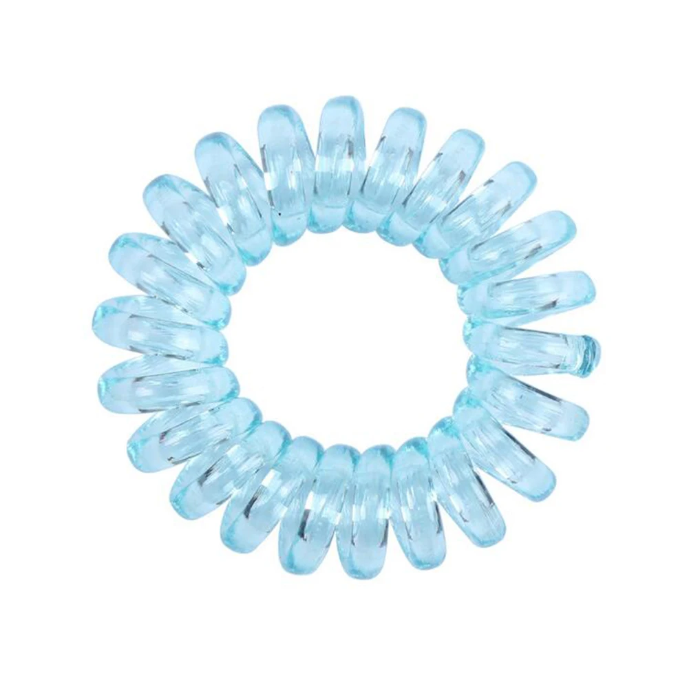 Telephone Wire Elastic Clear Hair Bands Plastic Spring Gum For Hair Ties No Crease Coil Hair Tie Ponytail Hair Accessories