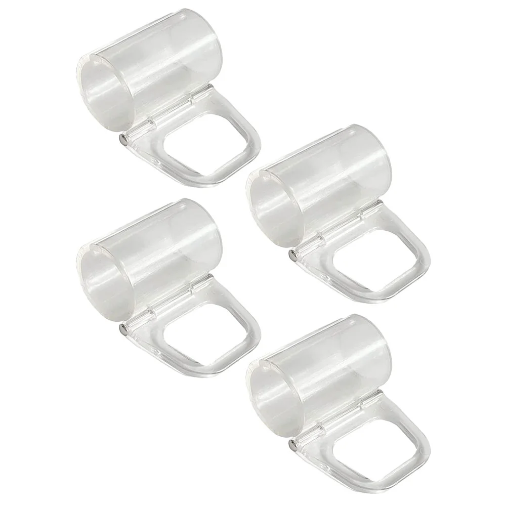 4 Pcs Folding Curtain Hook Handle Blind Clamps Drapery Valance Clips Bracket Plastic Most Types of Roller Blinds