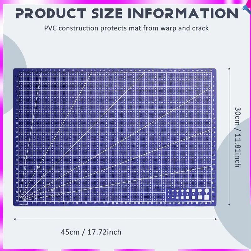 N96R A3 / 45 X 30Cm Sewing Cutting Mats Reversible Design Engraving Cutting Board Mat Handmade Hand Tools 1Pc