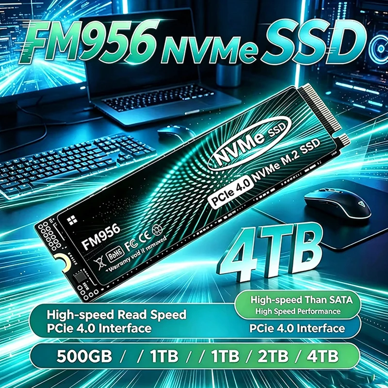 Original FM956 M.2 SSD 4TB 2TB High-speed PCIe4.0x4 NVMe1.4 M.2 2280 SSD Disk Internal Solid State Drive for PS5 Desktop Laptop