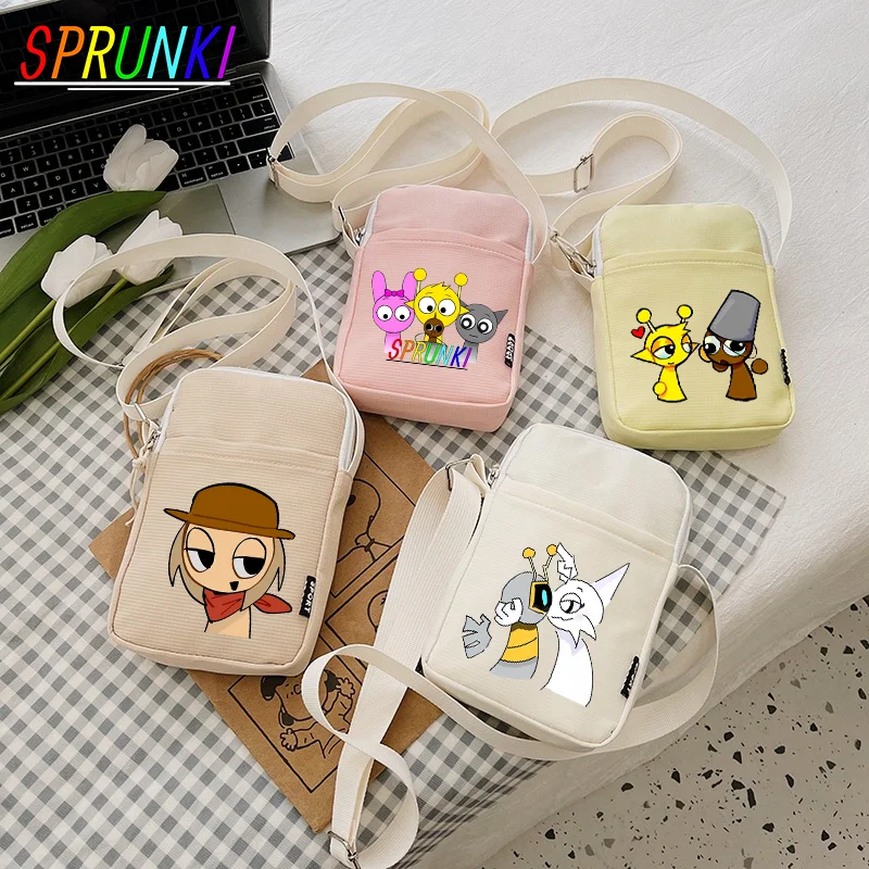 Sprunki Incredibox Portable Shoulder Bags Print Mobile Phone Bags Mini Female Messenger Purse Female Square Cross Body Bag Gifts